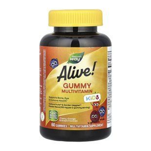 Alive! Дитячі жувальні мультивітаміни без глютену, на основі пектину &ndash; 60 жувальних таблеток 26029 фото