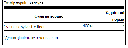 Гімнема Сільвестре Листя 400 мг &ndash; 100 капсул 21743 фото