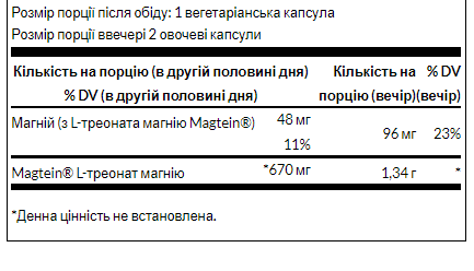 Магній L-Теонат &ndash; 90 вегетаріанських капсул 10804 фото