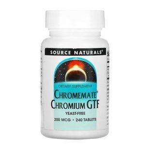 ChromeMate&reg; Хром GTF 200 мкг, без дріжджів - 240 таблеток 30233 фото