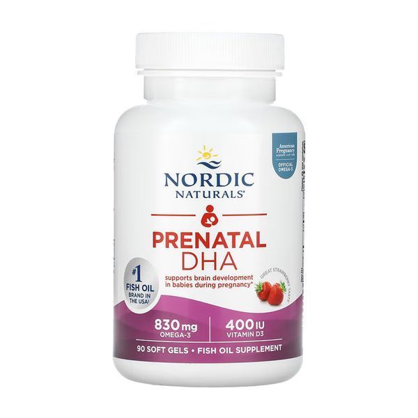Prenatal DHA Омега-3 з вітаміном D3, 90 м&rsquo;яких капсул, полуничний смак 31117 фото