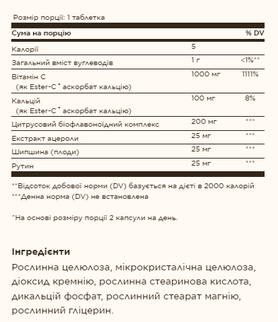 Ester-C&reg; Plus Вітамін C 1000 мг - 60 таблеток 25441 фото
