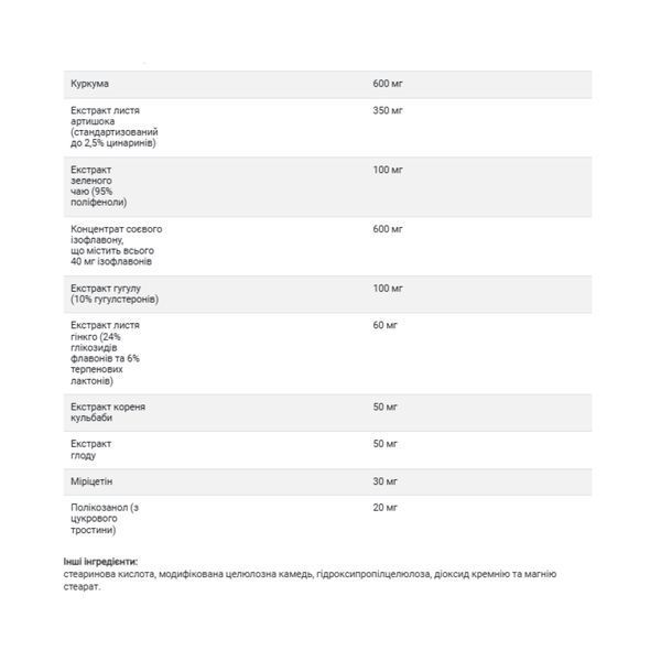 Полікозанол Cholesterol Complex &ndash; 60 таблеток 29546 фото