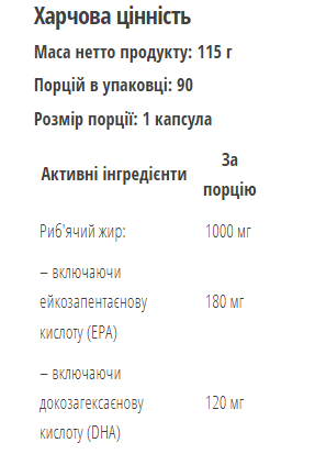 Омега-3, 90 капсул 18119 фото